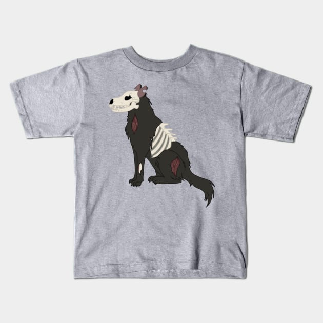 Apocalyptic Zombie Dog Sitting Kids T-Shirt by cenglishdesigns